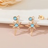 image:imageAustrian Crystal Star Drop Stud Earrings for Women Fashion 14K Gold Plated Hypoallergenic Jewelry GiftsAquamarine