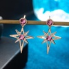 image:imageAustrian Crystal Star Drop Stud Earrings for Women Fashion 14K Gold Plated Hypoallergenic Jewelry GiftsPink