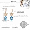 image:imageAustrian Crystal Teardrop Butterfly Drop Dangle Earrings for Women 14K Rose Gold Plated Hypoallergenic JewelryAquamarine