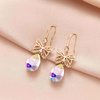 image:imageAustrian Crystal Teardrop Butterfly Drop Dangle Earrings for Women 14K Rose Gold Plated Hypoallergenic JewelryAurora Borealis