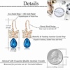 image:imageAustrian Crystal Teardrop Butterfly Drop Dangle Earrings for Women 14K Rose Gold Plated Hypoallergenic JewelryBermuda Blue