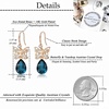 image:imageAustrian Crystal Teardrop Butterfly Drop Dangle Earrings for Women 14K Rose Gold Plated Hypoallergenic JewelryDark Blue