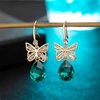 image:imageAustrian Crystal Teardrop Butterfly Drop Dangle Earrings for Women 14K Rose Gold Plated Hypoallergenic JewelryEmerald