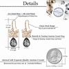 image:imageAustrian Crystal Teardrop Butterfly Drop Dangle Earrings for Women 14K Rose Gold Plated Hypoallergenic JewelryGreyBlack