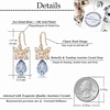 image:imageAustrian Crystal Teardrop Butterfly Drop Dangle Earrings for Women 14K Rose Gold Plated Hypoallergenic JewelryLight Blue