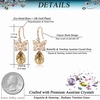 image:imageAustrian Crystal Teardrop Butterfly Drop Dangle Earrings for Women 14K Rose Gold Plated Hypoallergenic JewelryLight Topaz