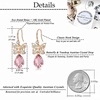 image:imageAustrian Crystal Teardrop Butterfly Drop Dangle Earrings for Women 14K Rose Gold Plated Hypoallergenic JewelryPink