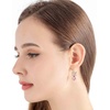 image:imageAustrian Crystal Teardrop Butterfly Drop Dangle Earrings for Women 14K Rose Gold Plated Hypoallergenic JewelryPink