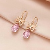 image:imageAustrian Crystal Teardrop Butterfly Drop Dangle Earrings for Women 14K Rose Gold Plated Hypoallergenic JewelryPink