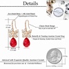 image:imageAustrian Crystal Teardrop Butterfly Drop Dangle Earrings for Women 14K Rose Gold Plated Hypoallergenic JewelryRed