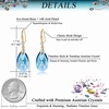 image:imageAustrian Crystal Teardrop Dangle Drop Earrings for Women 14K Gold Plated Hook Earring Hypoallergenic Jewelry Gifts for Women GirlsAquamarine