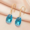 image:imageAustrian Crystal Teardrop Dangle Drop Earrings for Women 14K Gold Plated Hook Earring Hypoallergenic Jewelry Gifts for Women GirlsAquamarine