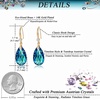 image:imageAustrian Crystal Teardrop Dangle Drop Earrings for Women 14K Gold Plated Hook Earring Hypoallergenic Jewelry Gifts for Women GirlsBermuda Blue