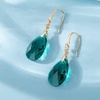 image:imageAustrian Crystal Teardrop Dangle Drop Earrings for Women 14K Gold Plated Hook Earring Hypoallergenic Jewelry Gifts for Women GirlsEmerald