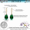 image:imageAustrian Crystal Teardrop Dangle Drop Earrings for Women 14K Gold Plated Hook Earring Hypoallergenic Jewelry Gifts for Women GirlsEmerald