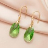 image:imageAustrian Crystal Teardrop Dangle Drop Earrings for Women 14K Gold Plated Hook Earring Hypoallergenic Jewelry Gifts for Women GirlsFern Green