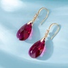 image:imageAustrian Crystal Teardrop Dangle Drop Earrings for Women 14K Gold Plated Hook Earring Hypoallergenic Jewelry Gifts for Women GirlsFuchsia