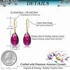 image:imageAustrian Crystal Teardrop Dangle Drop Earrings for Women 14K Gold Plated Hook Earring Hypoallergenic Jewelry Gifts for Women GirlsFuchsia