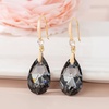 image:imageAustrian Crystal Teardrop Dangle Drop Earrings for Women 14K Gold Plated Hook Earring Hypoallergenic Jewelry Gifts for Women GirlsGreyBlack