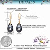 image:imageAustrian Crystal Teardrop Dangle Drop Earrings for Women 14K Gold Plated Hook Earring Hypoallergenic Jewelry Gifts for Women GirlsGreyBlack