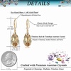 image:imageAustrian Crystal Teardrop Dangle Drop Earrings for Women 14K Gold Plated Hook Earring Hypoallergenic Jewelry Gifts for Women GirlsLight Topaz