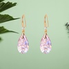 image:imageAustrian Crystal Teardrop Dangle Drop Earrings for Women 14K Gold Plated Hook Earring Hypoallergenic Jewelry Gifts for Women GirlsPink
