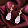 image:imageAustrian Crystal Teardrop Dangle Drop Earrings for Women 14K Gold Plated Hook Earring Hypoallergenic Jewelry Gifts for Women GirlsPink