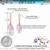image:imageAustrian Crystal Teardrop Dangle Drop Earrings for Women 14K Gold Plated Hook Earring Hypoallergenic Jewelry Gifts for Women GirlsPink