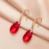 image:imageAustrian Crystal Teardrop Dangle Drop Earrings for Women 14K Gold Plated Hook Earring Hypoallergenic Jewelry Gifts for Women GirlsRed