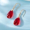 image:imageAustrian Crystal Teardrop Dangle Drop Earrings for Women 14K Gold Plated Hook Earring Hypoallergenic Jewelry Gifts for Women GirlsRed