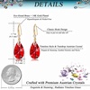 image:imageAustrian Crystal Teardrop Dangle Drop Earrings for Women 14K Gold Plated Hook Earring Hypoallergenic Jewelry Gifts for Women GirlsRed