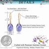 image:imageAustrian Crystal Teardrop Dangle Drop Earrings for Women 14K Gold Plated Hook Earring Hypoallergenic Jewelry Gifts for Women GirlsTanzanite
