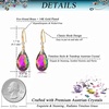 image:imageAustrian Crystal Teardrop Dangle Drop Earrings for Women 14K Gold Plated Hook Earring Hypoallergenic Jewelry Gifts for Women GirlsVitrail Medium