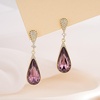 image:imageAustrian Crystal Teardrop Dangle Drop Earrings for Women 14K Gold Plated Hypoallergenic Jewelry GiftAntique Pink