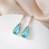 image:imageAustrian Crystal Teardrop Dangle Drop Earrings for Women 14K Gold Plated Hypoallergenic Jewelry GiftAquamarine