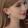 image:imageAustrian Crystal Teardrop Dangle Drop Earrings for Women 14K Gold Plated Hypoallergenic Jewelry GiftAquamarine