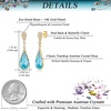 image:imageAustrian Crystal Teardrop Dangle Drop Earrings for Women 14K Gold Plated Hypoallergenic Jewelry GiftAquamarine