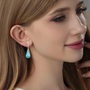 image:imageAustrian Crystal Teardrop Dangle Drop Earrings for Women 14K Gold Plated Hypoallergenic Jewelry GiftAquamarine