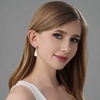 image:imageAustrian Crystal Teardrop Dangle Drop Earrings for Women 14K Gold Plated Hypoallergenic Jewelry GiftAurora Borealis