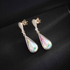 image:imageAustrian Crystal Teardrop Dangle Drop Earrings for Women 14K Gold Plated Hypoallergenic Jewelry GiftAurora Borealis