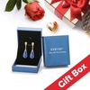 image:imageAustrian Crystal Teardrop Dangle Drop Earrings for Women 14K Gold Plated Hypoallergenic Jewelry GiftBermuda Blue
