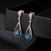 image:imageAustrian Crystal Teardrop Dangle Drop Earrings for Women 14K Gold Plated Hypoallergenic Jewelry GiftDark Blue