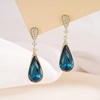 image:imageAustrian Crystal Teardrop Dangle Drop Earrings for Women 14K Gold Plated Hypoallergenic Jewelry GiftDark Blue
