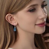 image:imageAustrian Crystal Teardrop Dangle Drop Earrings for Women 14K Gold Plated Hypoallergenic Jewelry GiftDark Blue