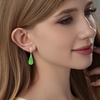 image:imageAustrian Crystal Teardrop Dangle Drop Earrings for Women 14K Gold Plated Hypoallergenic Jewelry GiftFern Green