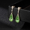 image:imageAustrian Crystal Teardrop Dangle Drop Earrings for Women 14K Gold Plated Hypoallergenic Jewelry GiftFern Green