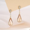 image:imageAustrian Crystal Teardrop Dangle Drop Earrings for Women 14K Gold Plated Hypoallergenic Jewelry GiftLight Topaz