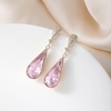 image:imageAustrian Crystal Teardrop Dangle Drop Earrings for Women 14K Gold Plated Hypoallergenic Jewelry GiftPink