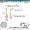 image:imageAustrian Crystal Teardrop Dangle Drop Earrings for Women 14K Gold Plated Hypoallergenic Jewelry GiftPink