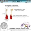 image:imageAustrian Crystal Teardrop Dangle Drop Earrings for Women 14K Gold Plated Hypoallergenic Jewelry GiftRed